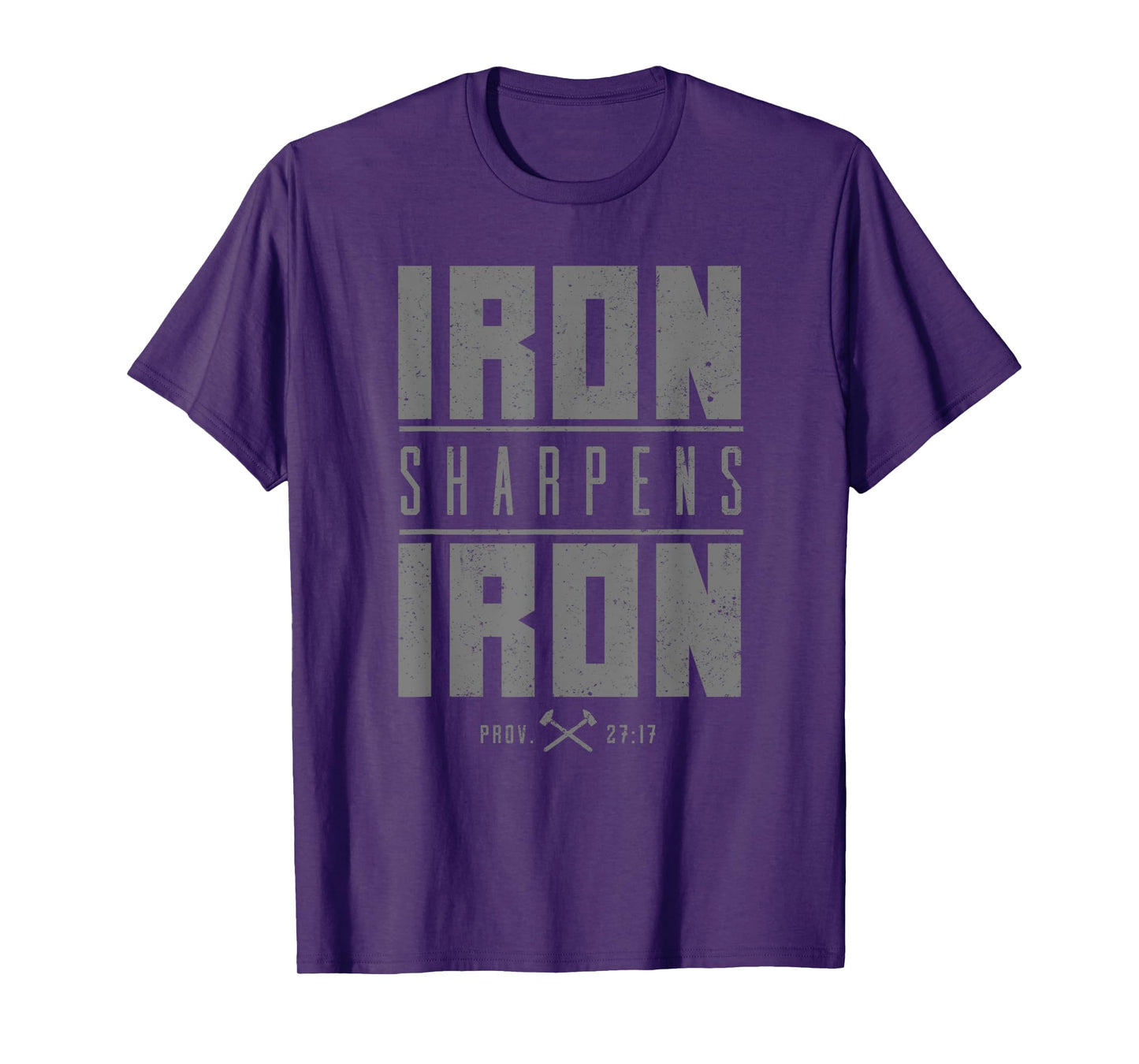 Iron Sharpens Iron Christian Men Bible Scripture Gym Workout T-Shirt