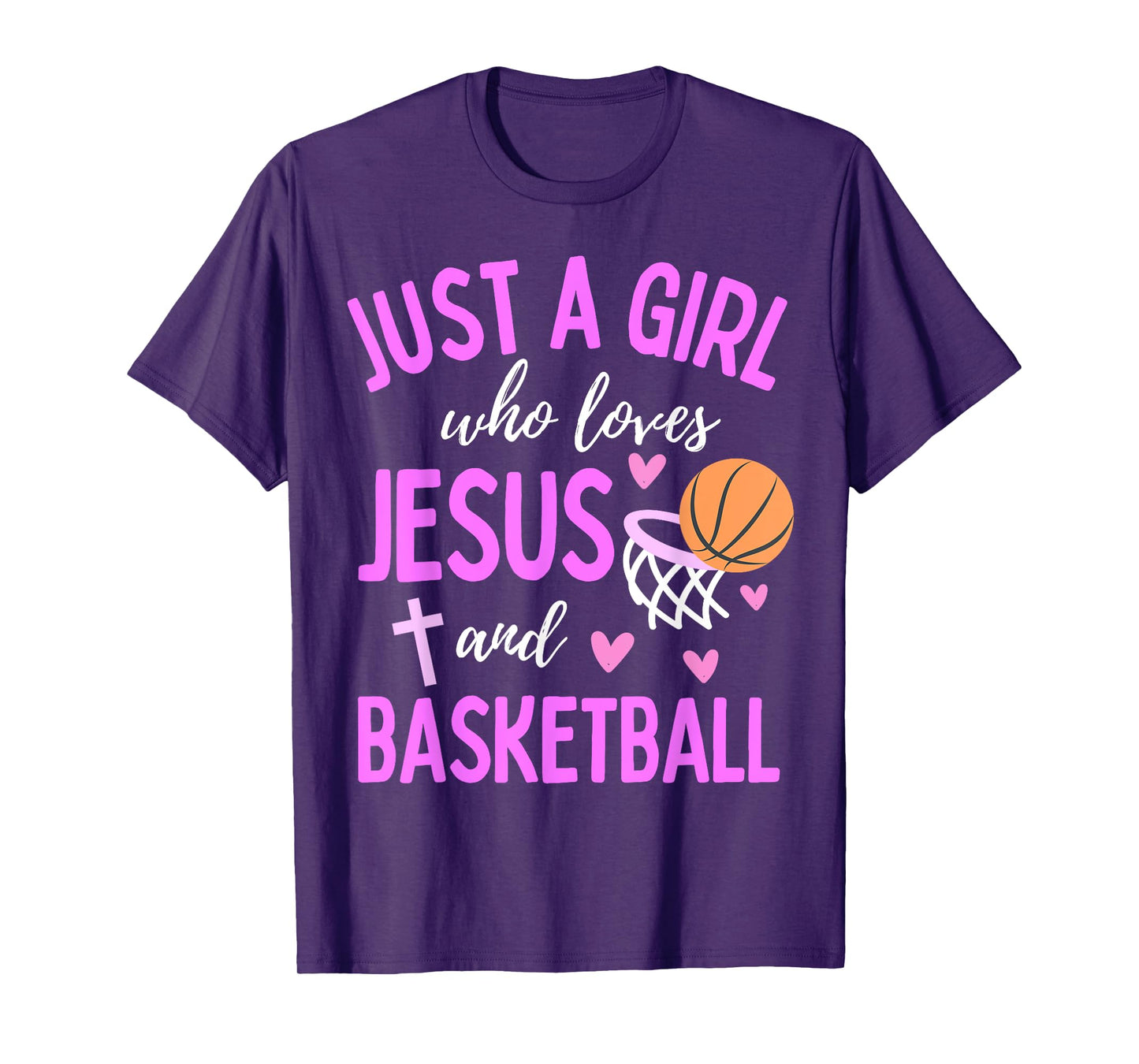 Just A Girl Who Loves Jesus and Basketball Christian Cute T-Shirt