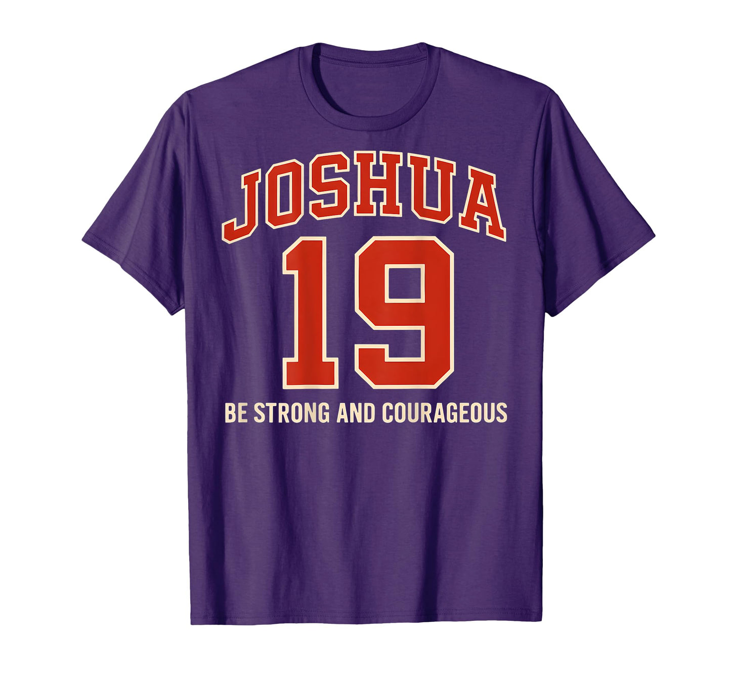 (ON BACK) Joshua 1 9 Christian Bible Verse Faith Based Retro T-Shirt