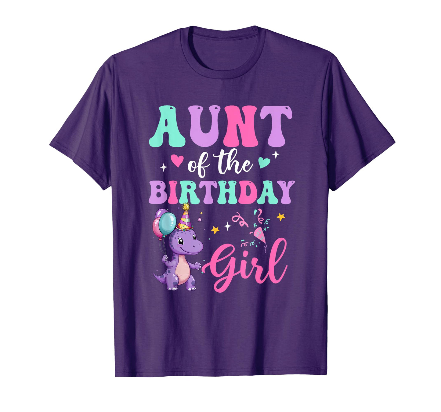 Aunt Of The Birthday For Girl Dinosaur T-Rex Party Family T-Shirt