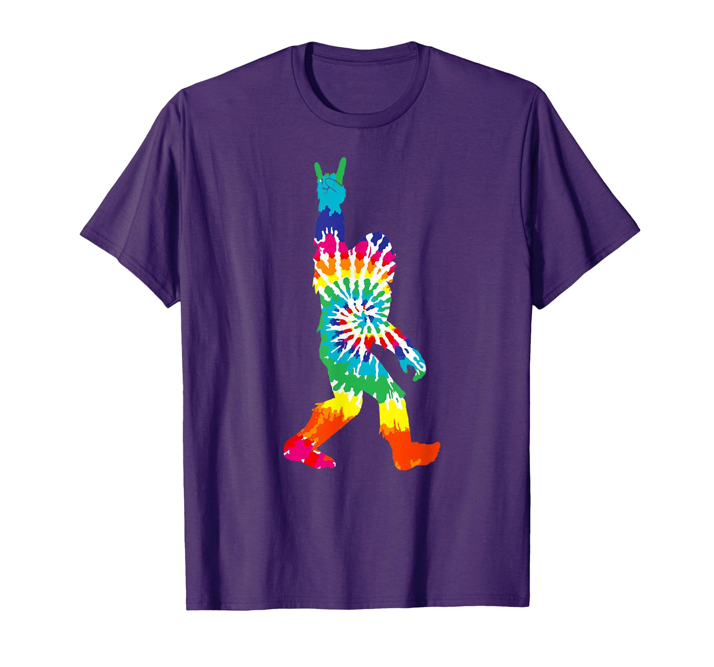Funny Bigfoot Rock and Roll Tie Dye Shirt Sasquatch Believer T-Shirt