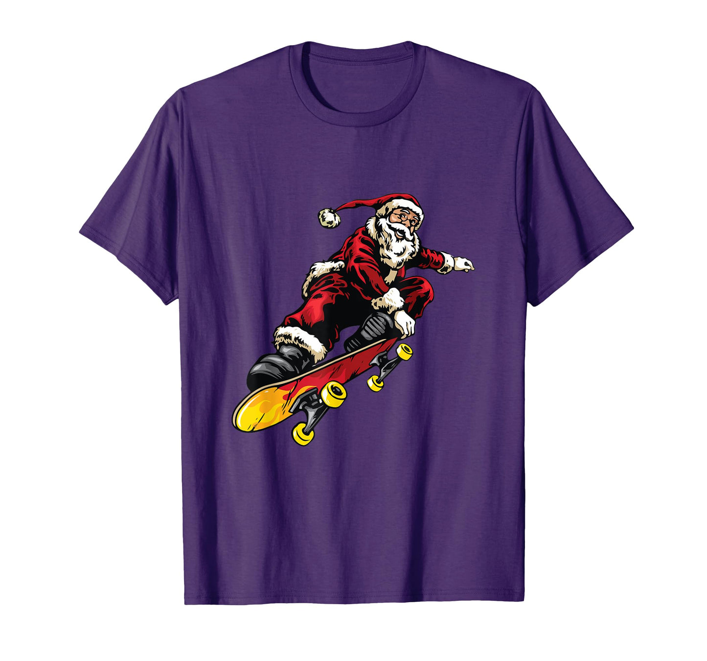 Santa Claus On Skateboard Funny Christmas Xmas T-Shirt