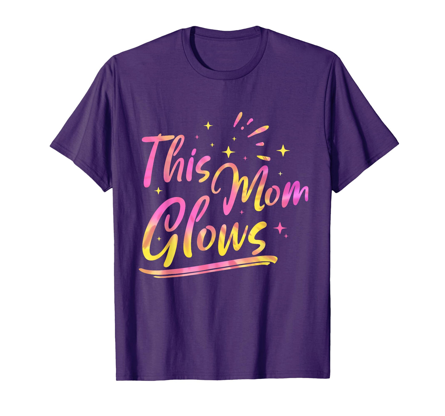 This Mom Glows For 80s And 90s Kids Women Colorful Quote T-Shirt