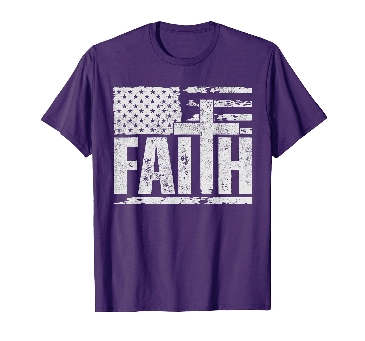 Vintage American Flag Cross Faith Jesus Christian Patriotic T-Shirt