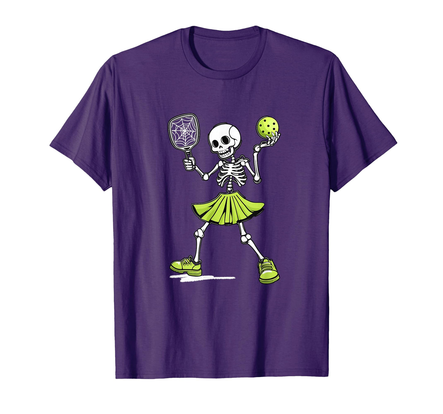 Spooky Pickleball Halloween Skeleton Costume Women T-Shirt