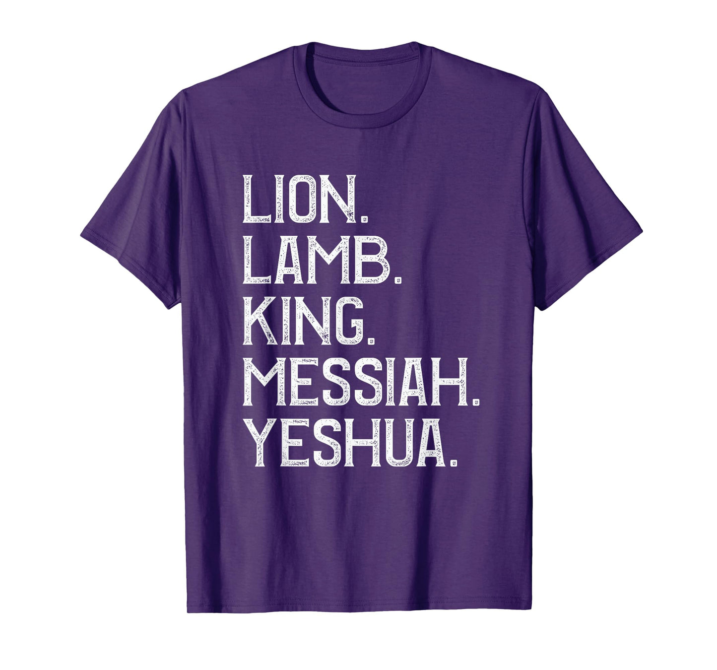 Distressed Lion Lamb King Messiah Yeshua Christian Bible T-Shirt