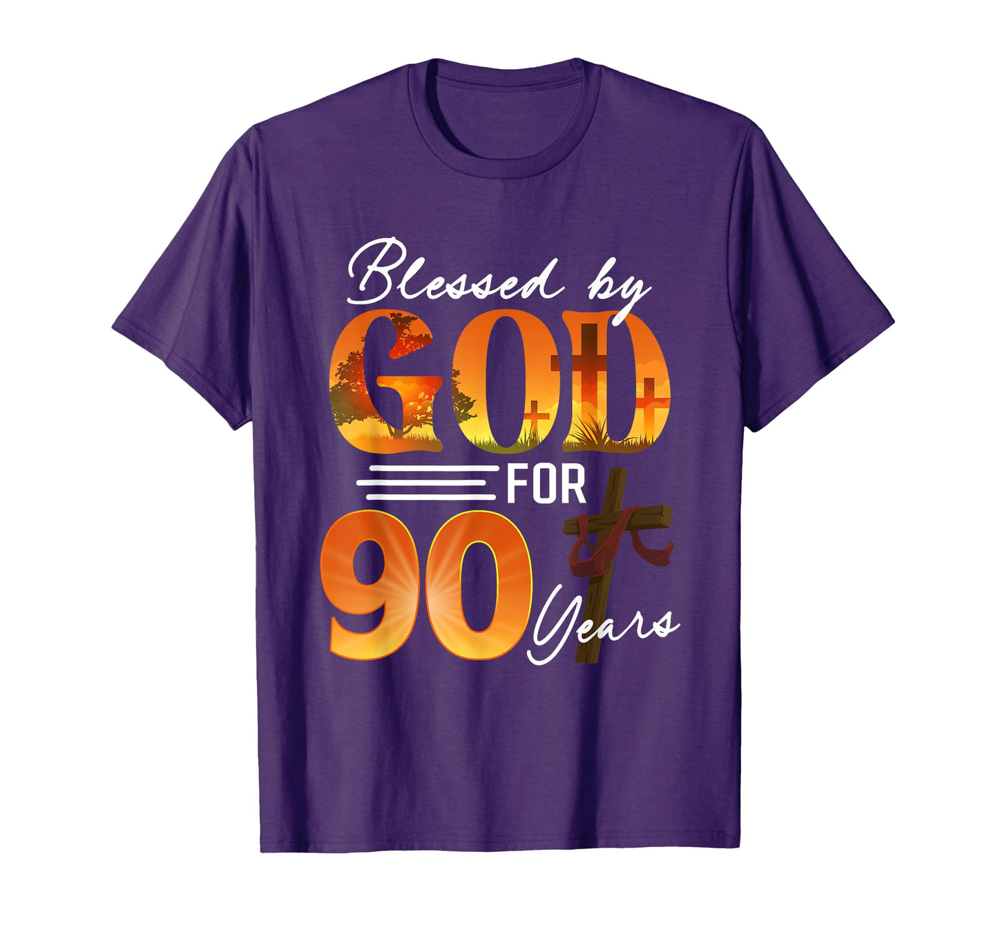 Blessed By God For 90 Years Old Gift 90th Birthday Christian T-Shirt