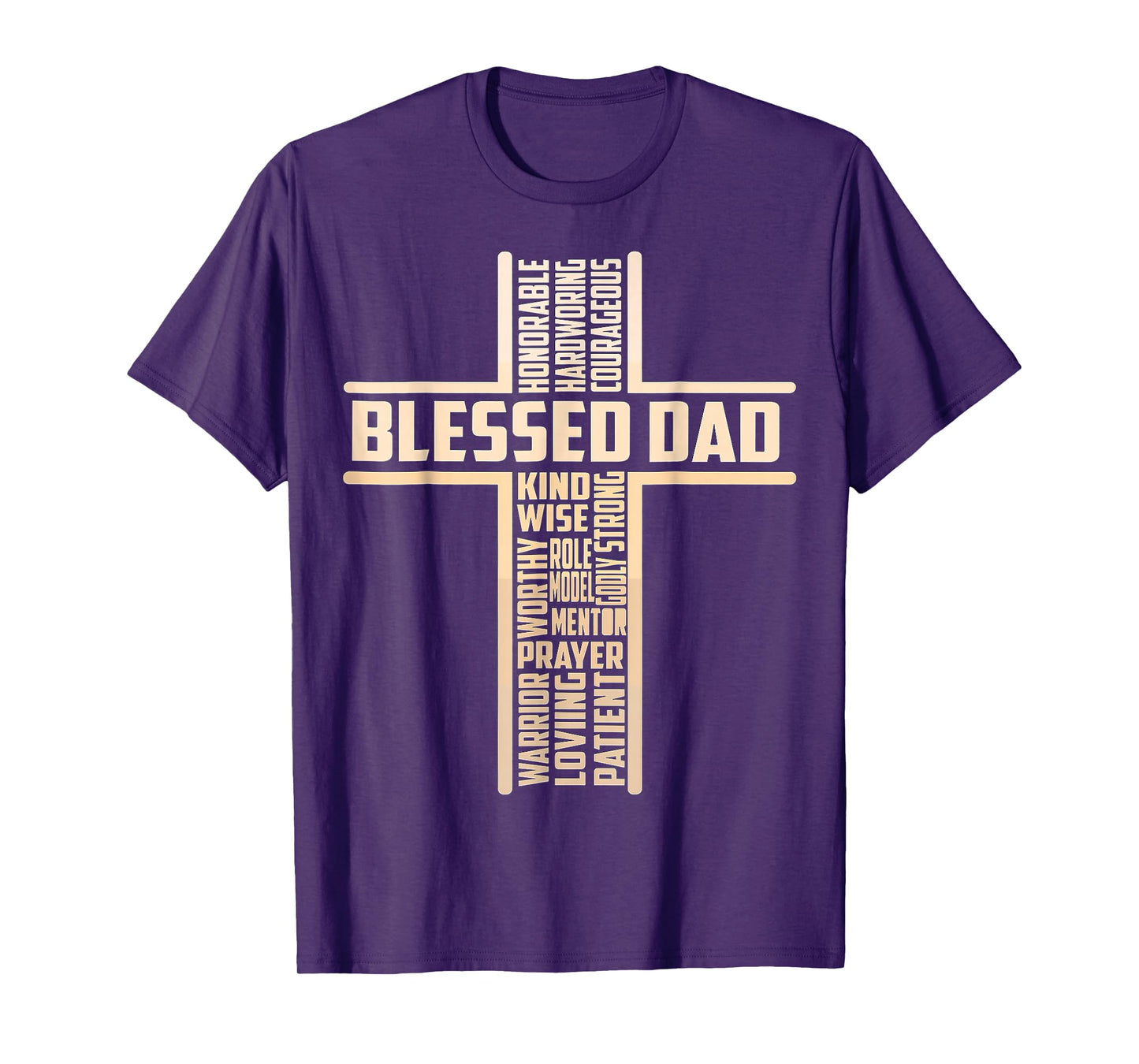 Blessed Dad Fathers Day Cross Christian Papa Pop Husband T-Shirt