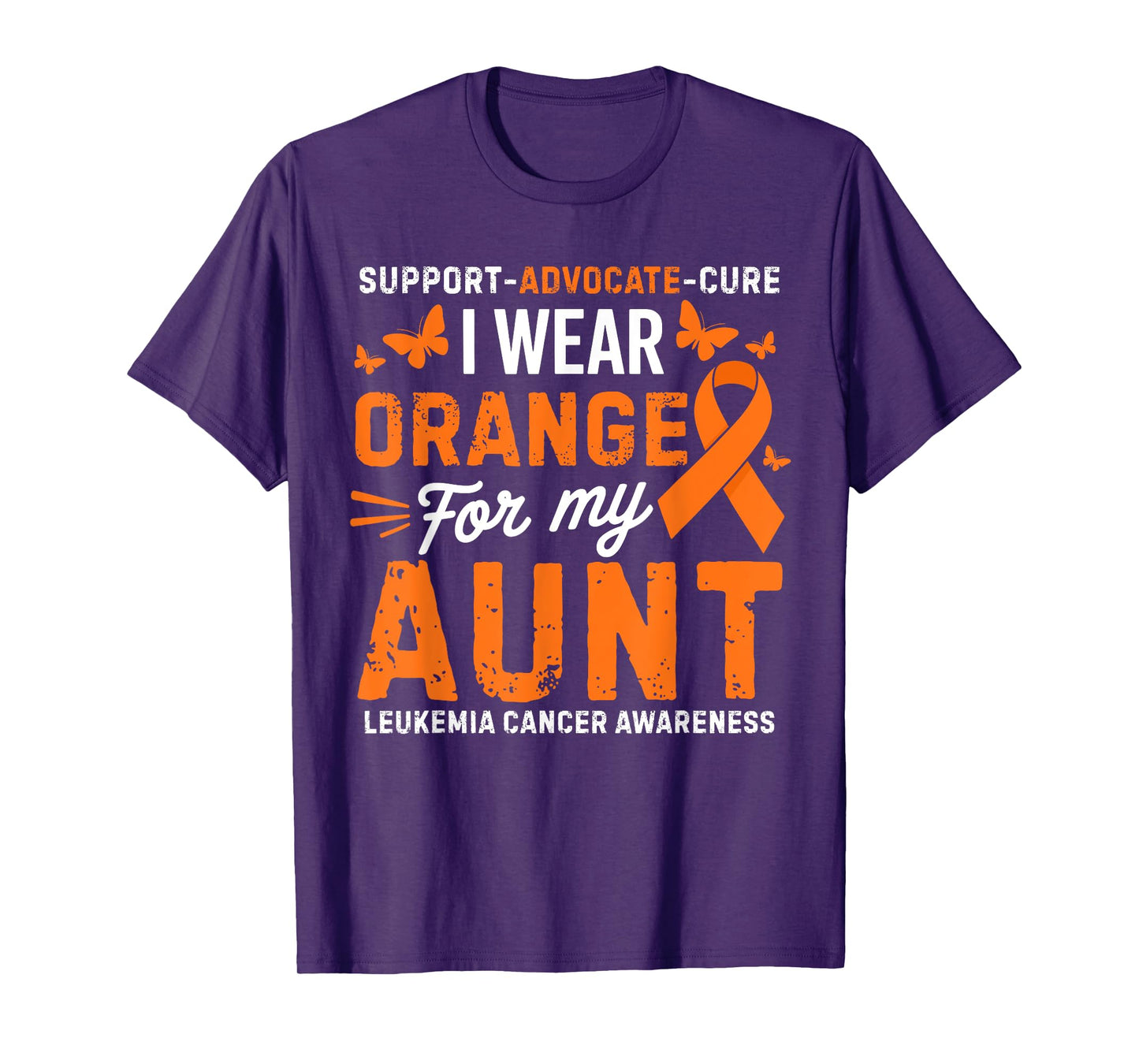 I Wear Orange for Aunt Leukemia Cancer Awareness T-Shirt