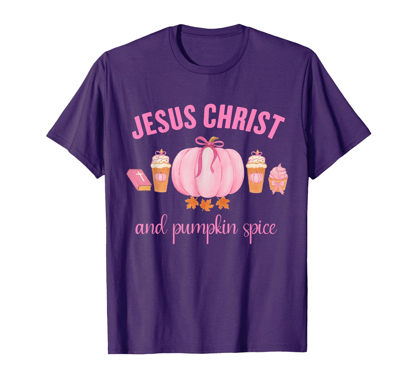 Retro Funny Fall Thanksgiving Jesus Christ and Pumpkin Spice T-Shirt