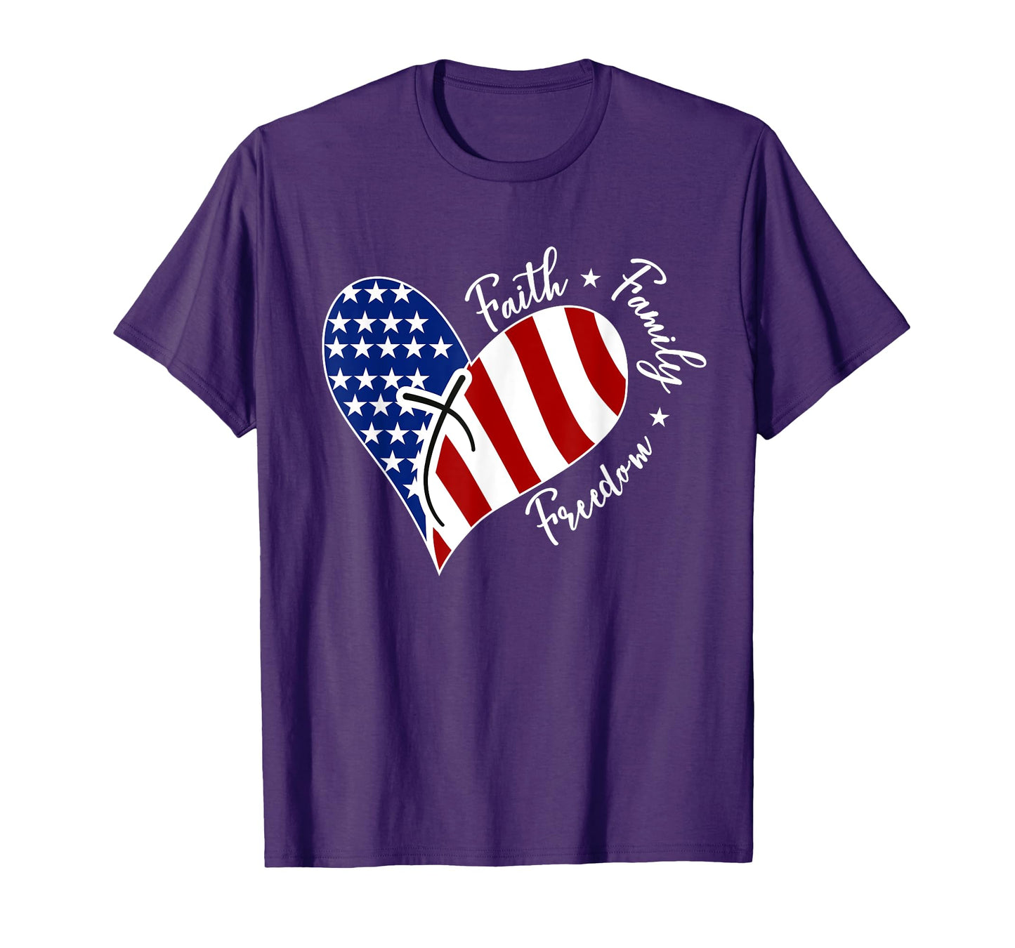 Jesus Cross Heart-Shaped America Flag The Lord Is My Rock T-Shirt