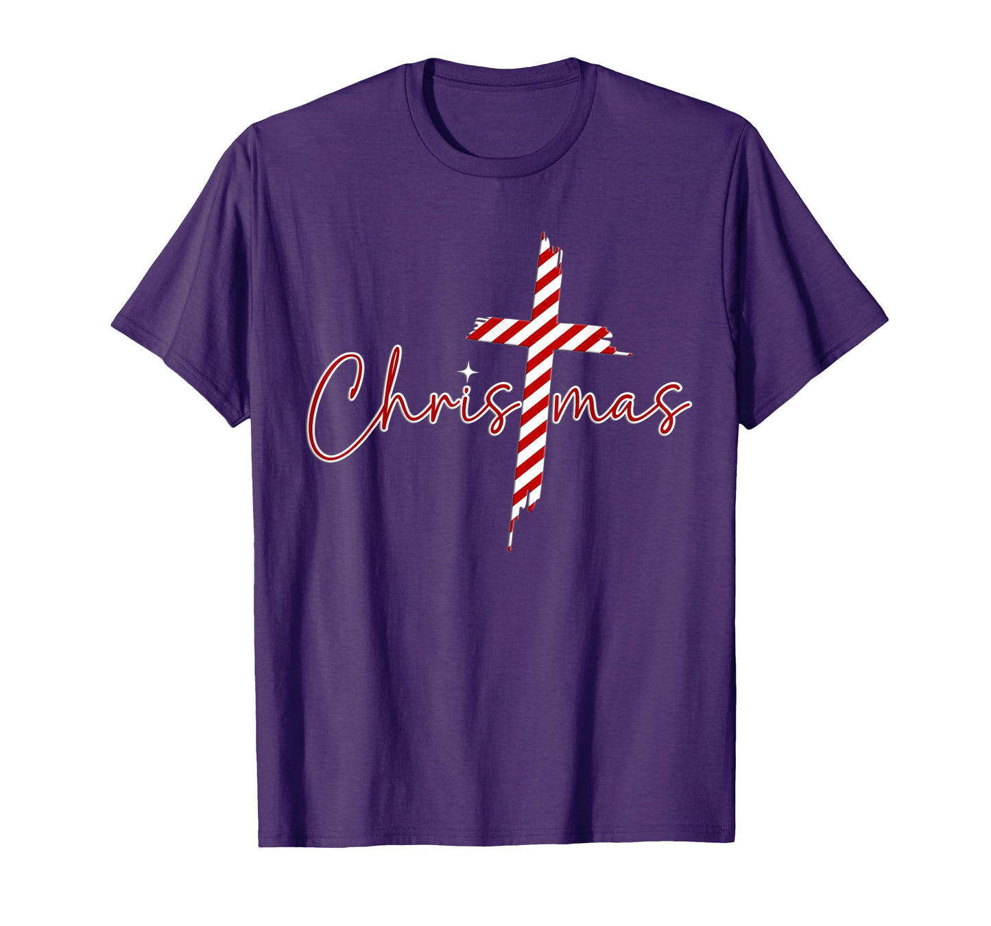 Christmas Candy Striped Cane Love Jesus Christ T-Shirt