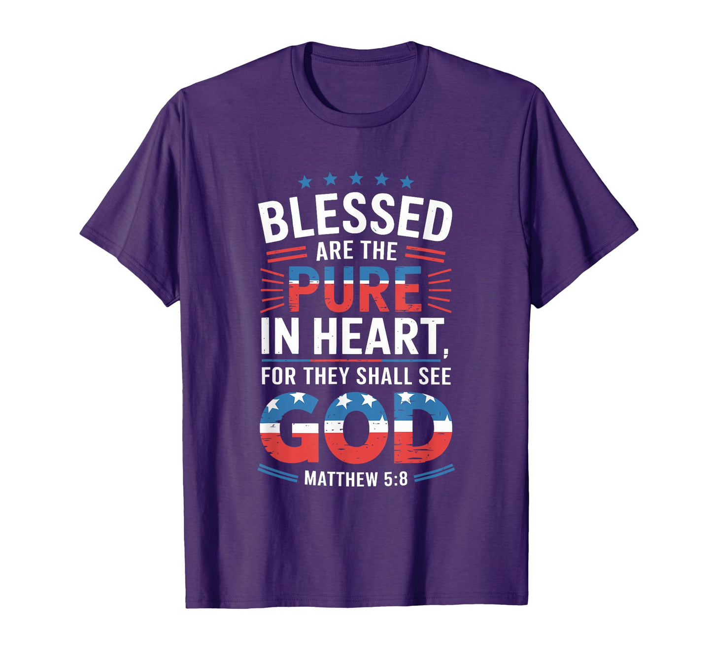 Blessed Are The Pure In Heart Christian Bible Verse T-Shirt