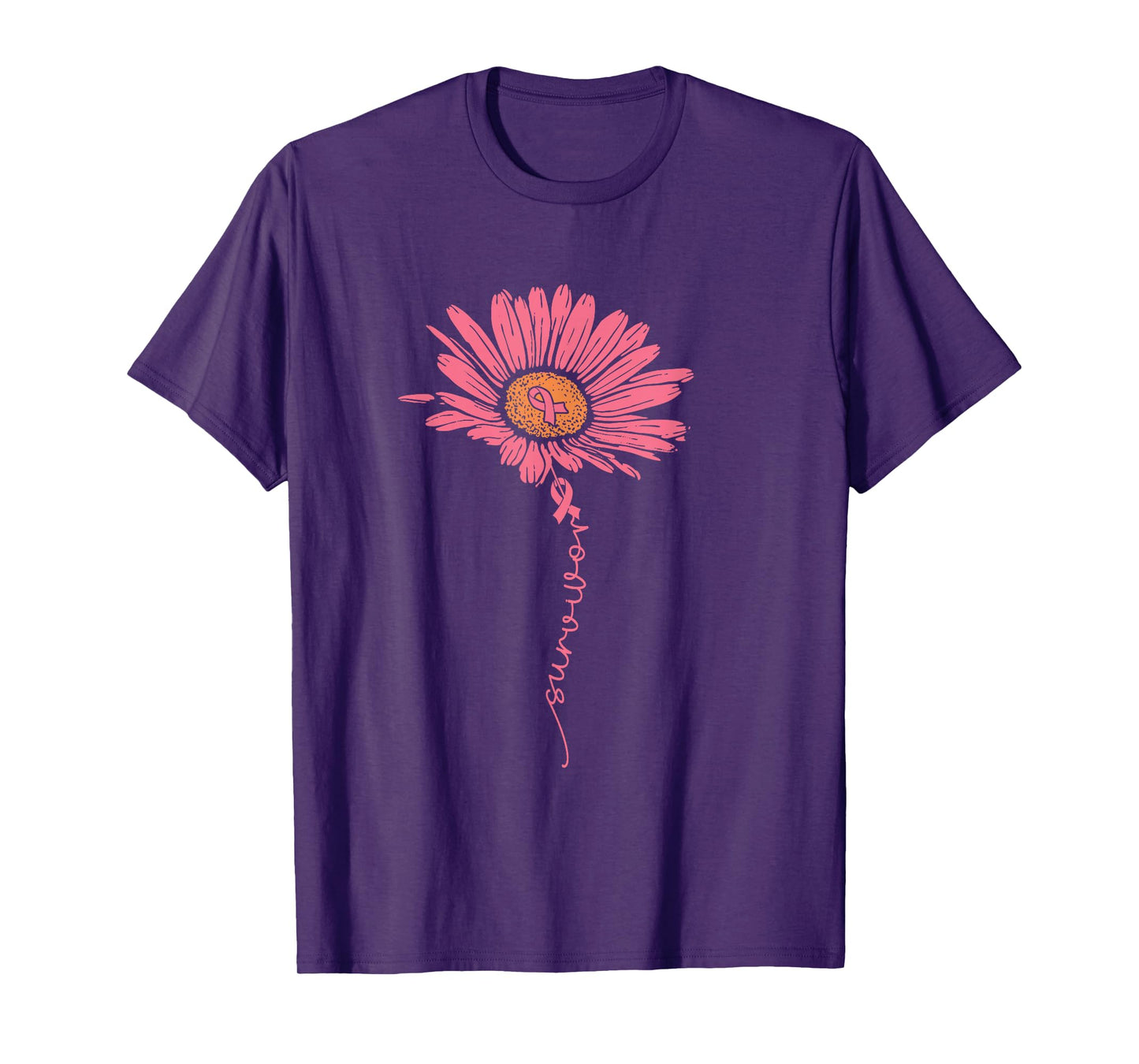 Sunflower Faith Breast Cancer Awareness Pink Ribbon T-Shirt
