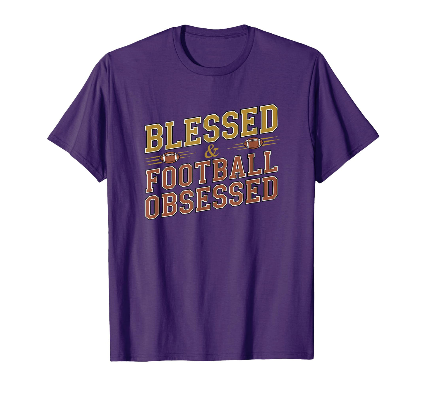 Blessed Football Obsessed Fun Sports Religious Faith Family T-Shirt