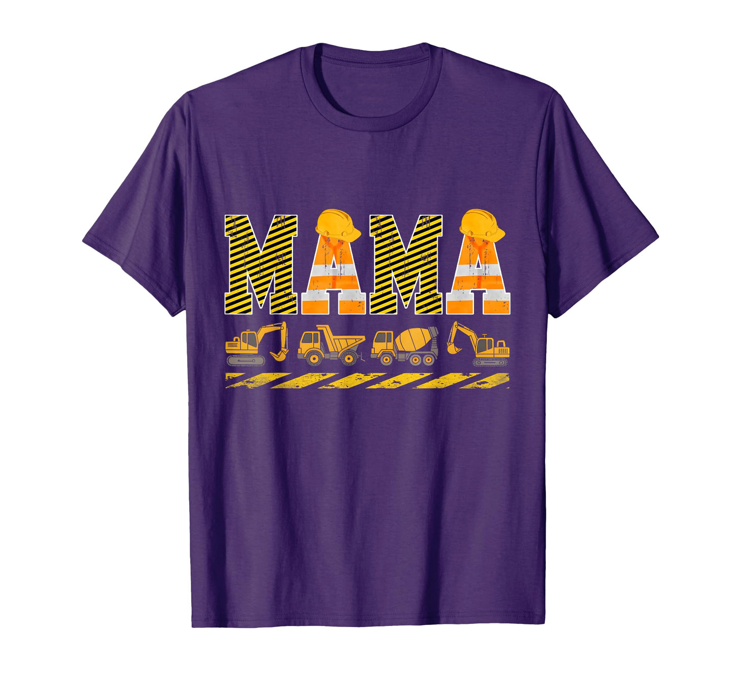 Mama Construction Excavator Kids Matching Family Retro T-Shirt