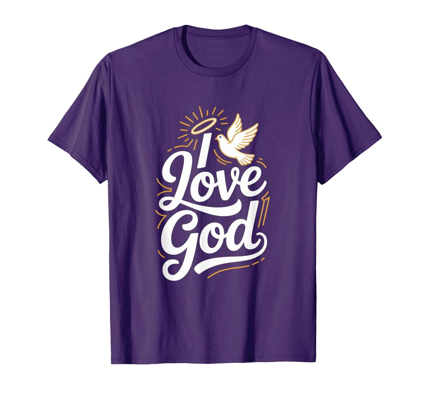 I Love God Dove Halo Spiritual Faith T-Shirt