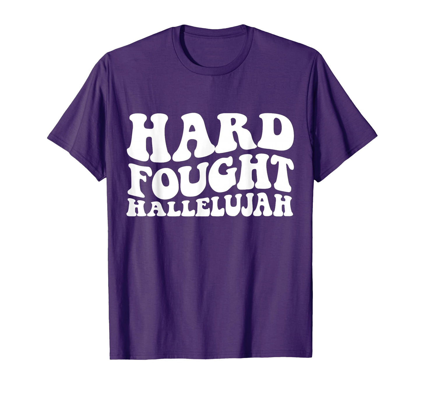 Hard Fought Hallelujah Cross Heart Sparkle Art T-Shirt
