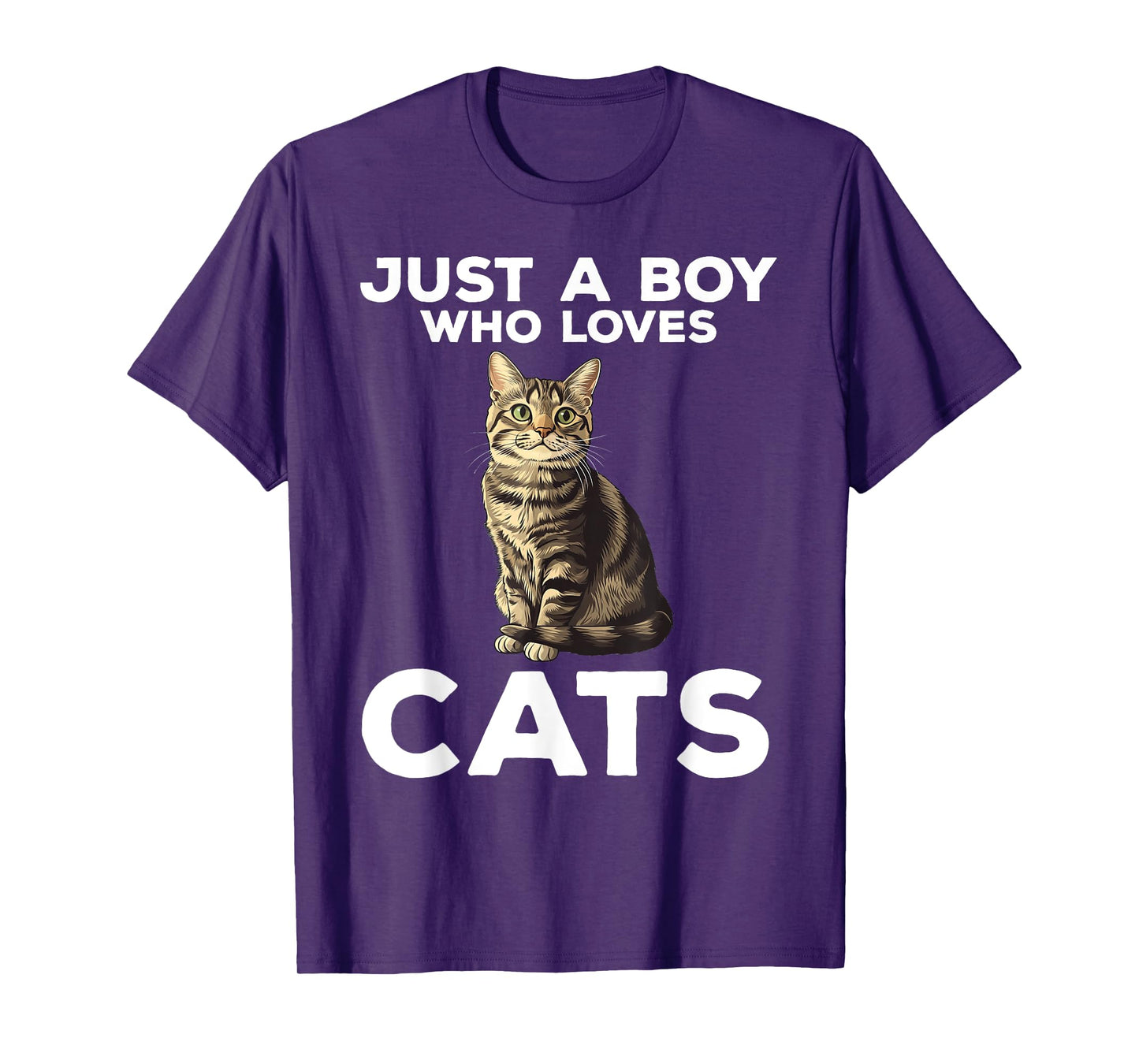 Just A Boy Who Loves Cats Cute Cat T-Shirt