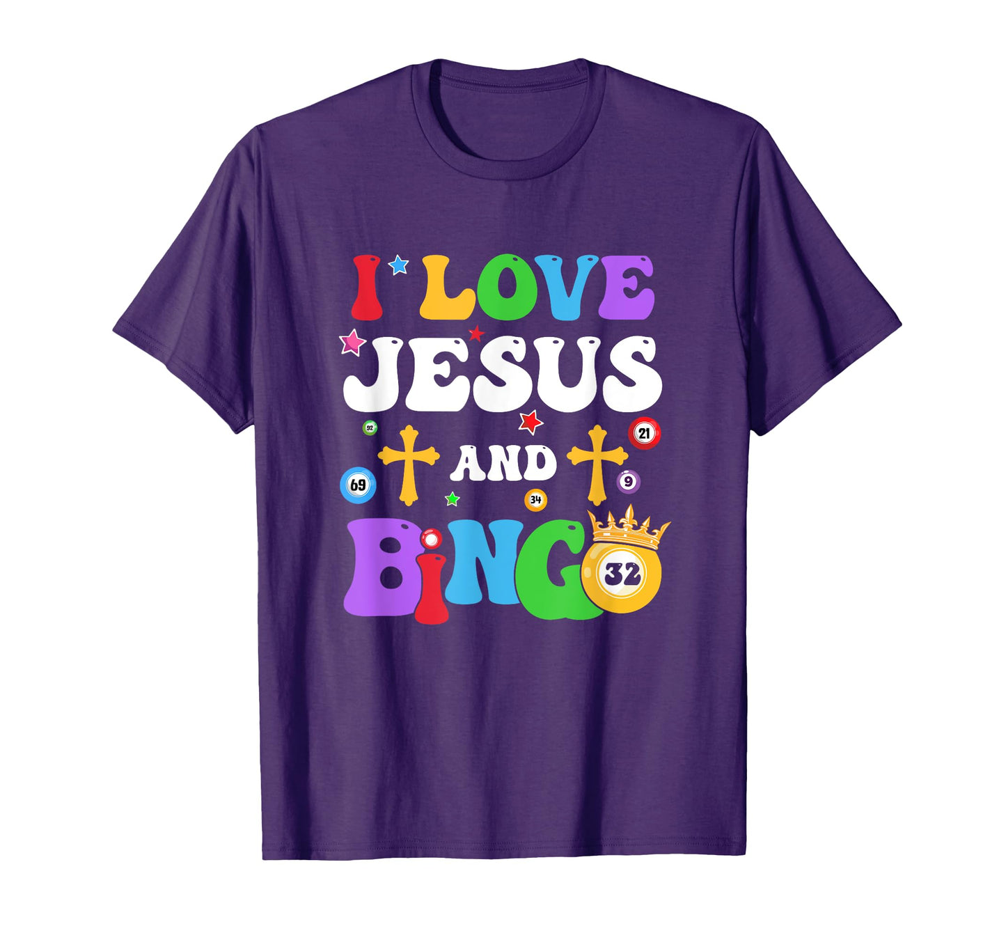 I Love Jesus And Bingo Christian Cross Board Games T-Shirt