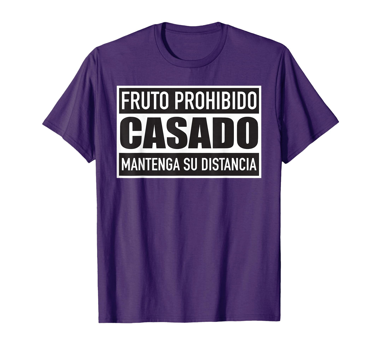 Fruto Prohibido Casado Mantenga Su Distancia Tee - Unisex Adults Married Couples Funny T-Shirt - Black, Small, Short Sleeve, Cotton 65% Polyester 35%