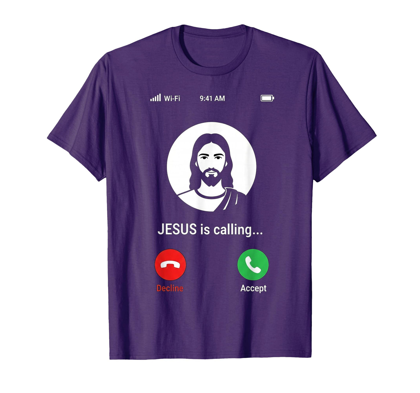 Hold On Jesus is Calling Funny Religious Faith Pun Design T-Shirt