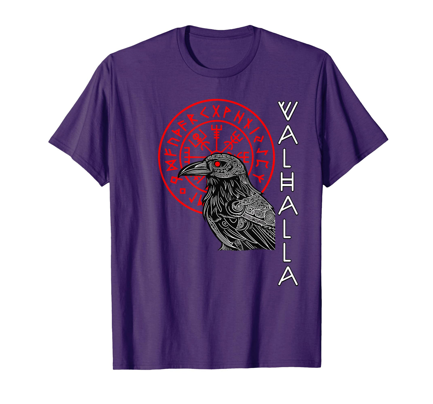 Valhalla Raven Odin's Raven Odin Runes Norse Compass Viking T-Shirt