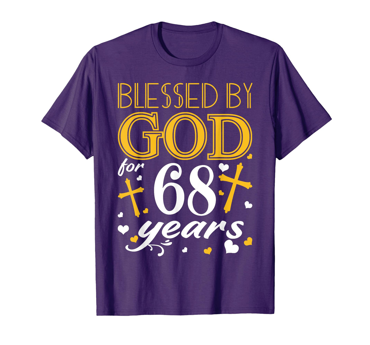 Vintage Blessed By God For 68 Years Happy 68th Birthday T-Shirt