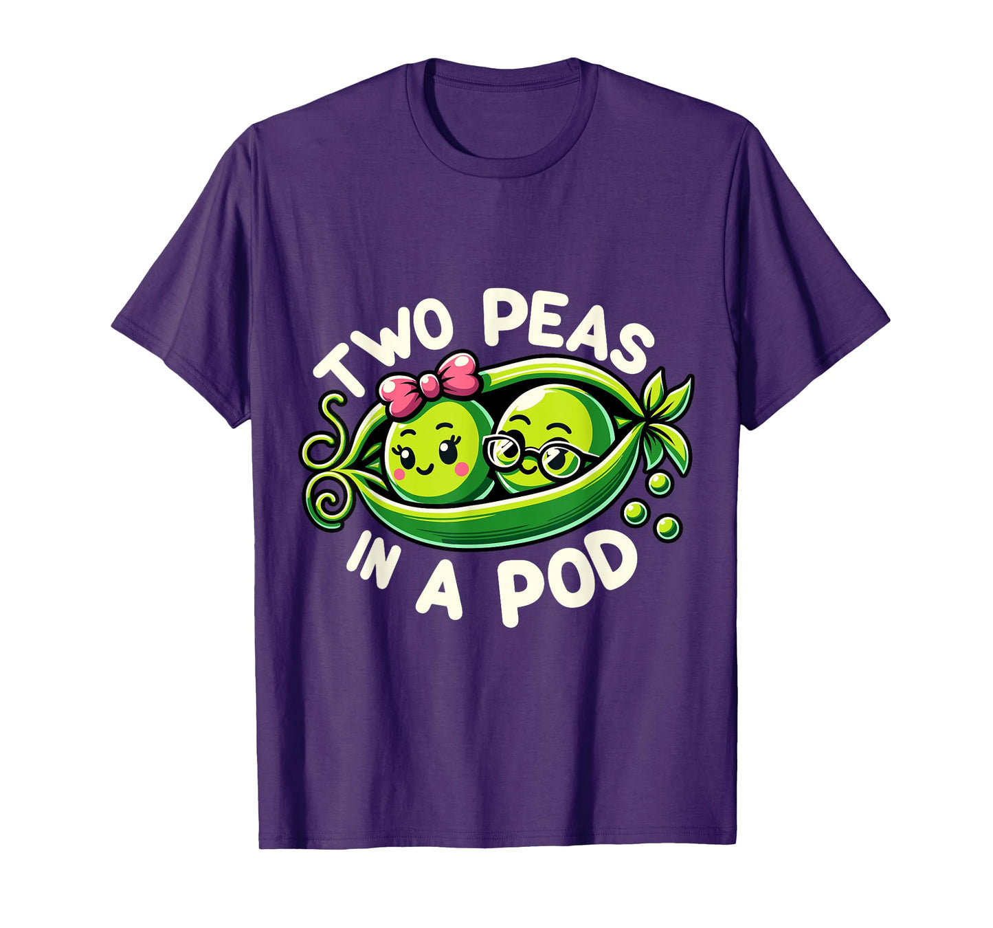 Two Peas In A Pod Funny Vegetable Lover Couples Vegan Twin T-Shirt