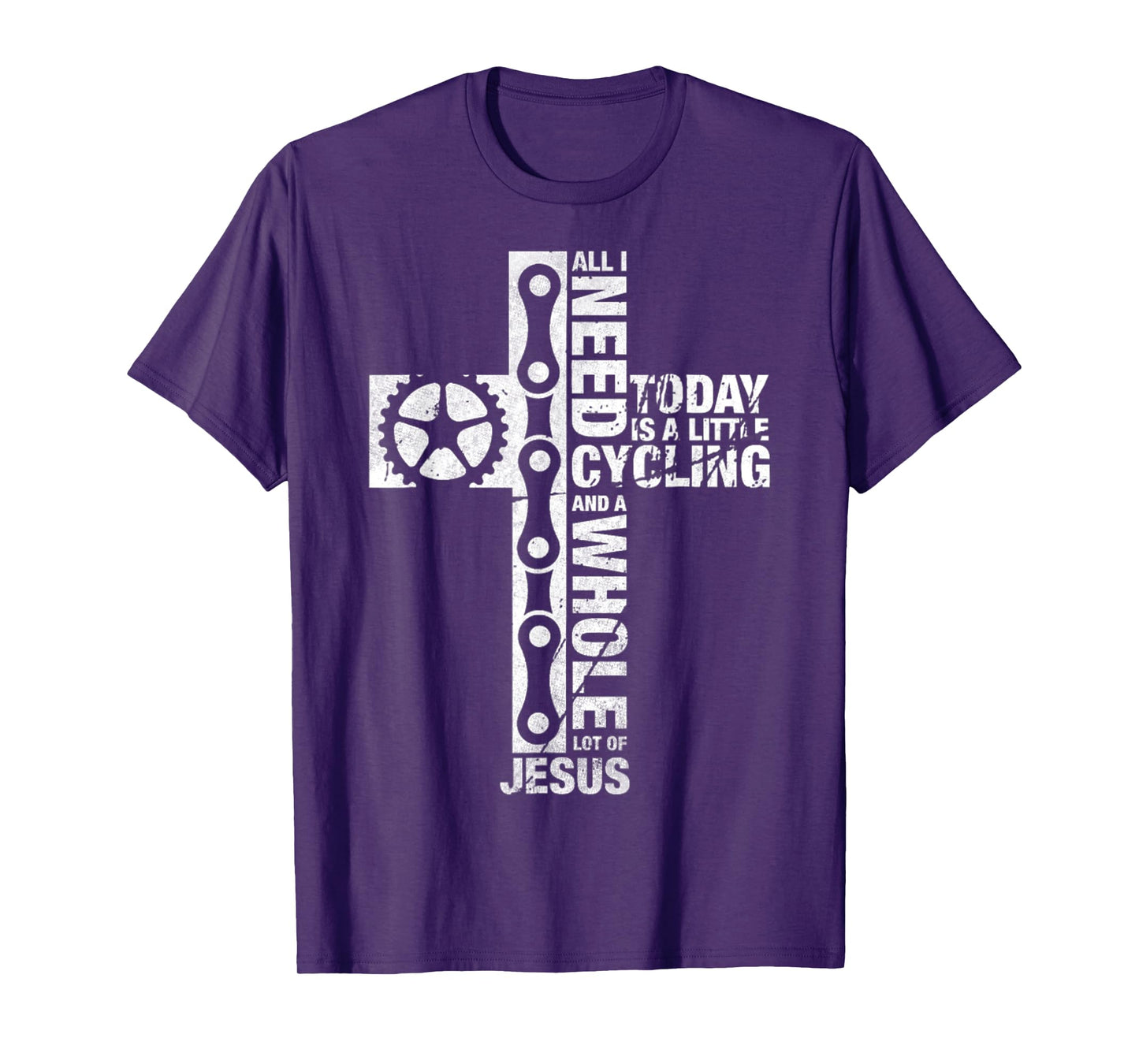 Vintage I Need Is Cycling And Jesus Christian Religious T-Shirt