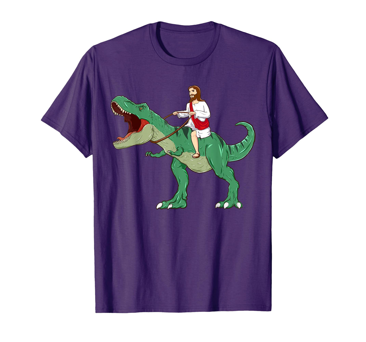 Funny Parody Jesus Riding Dinosaur Meme Dino Lover Believer T-Shirt