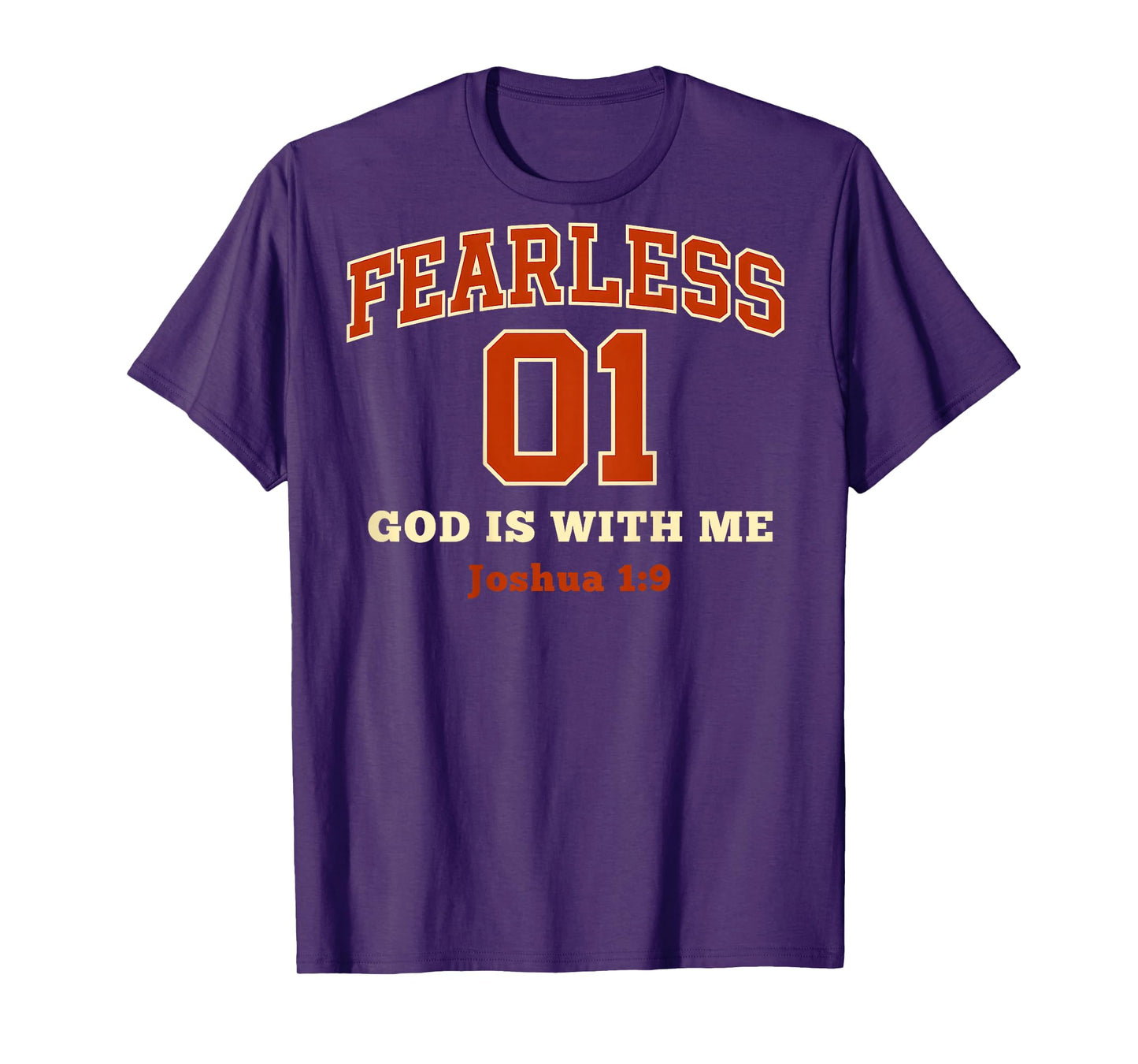 (ON Back) Fearless 01 Sports Jersey Style Joshua 1 9 Verse T-Shirt