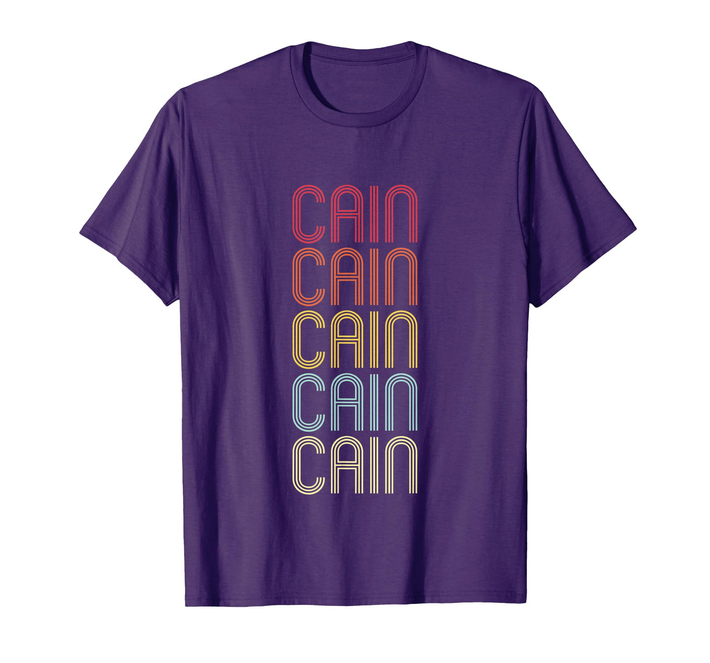 Cain Retro Wordmark Pattern Vintage Personalized 70s T-Shirt
