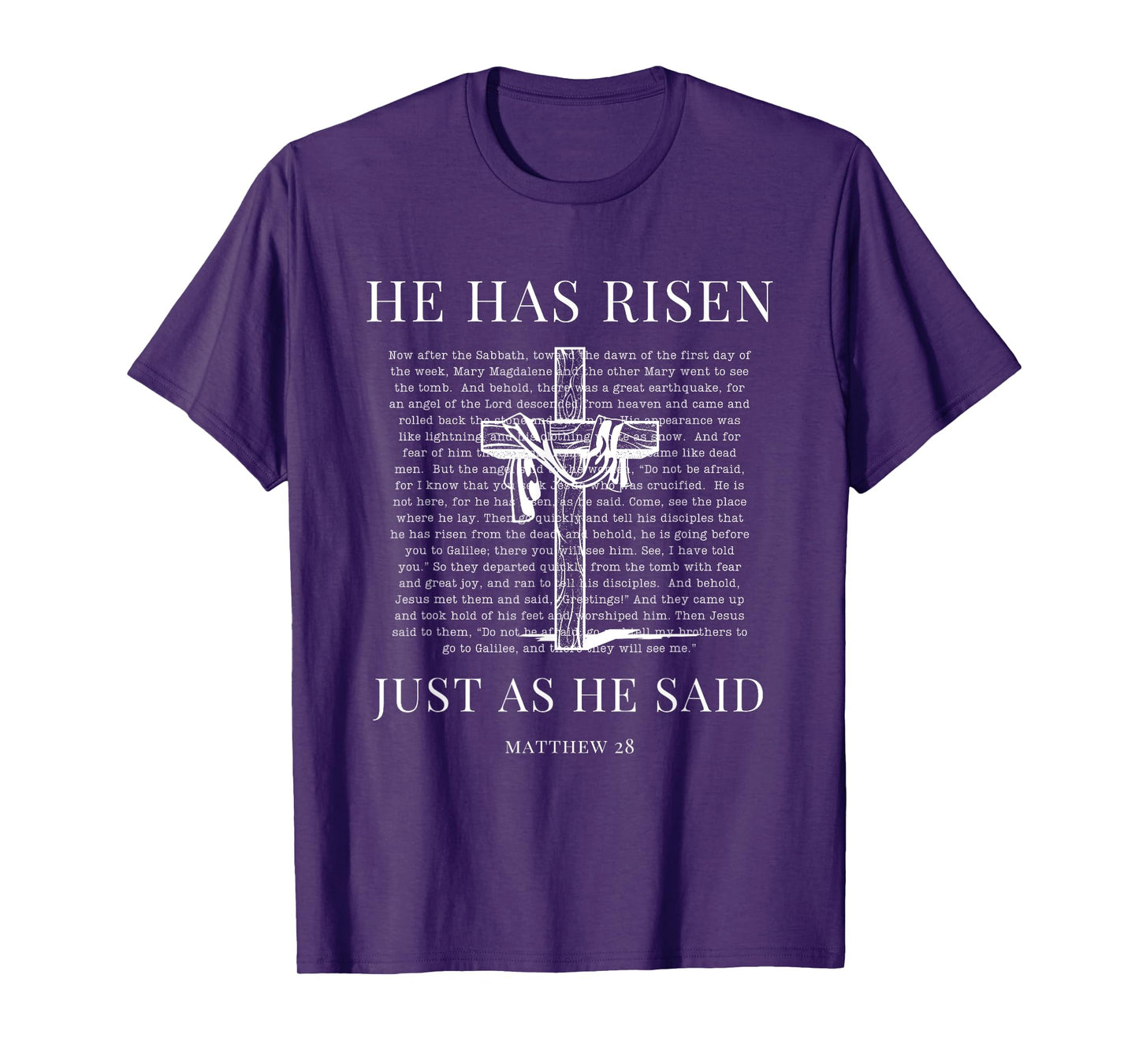 Matthew 28 Jesus Christian Happy Easter Resurrection He Is T-Shirt