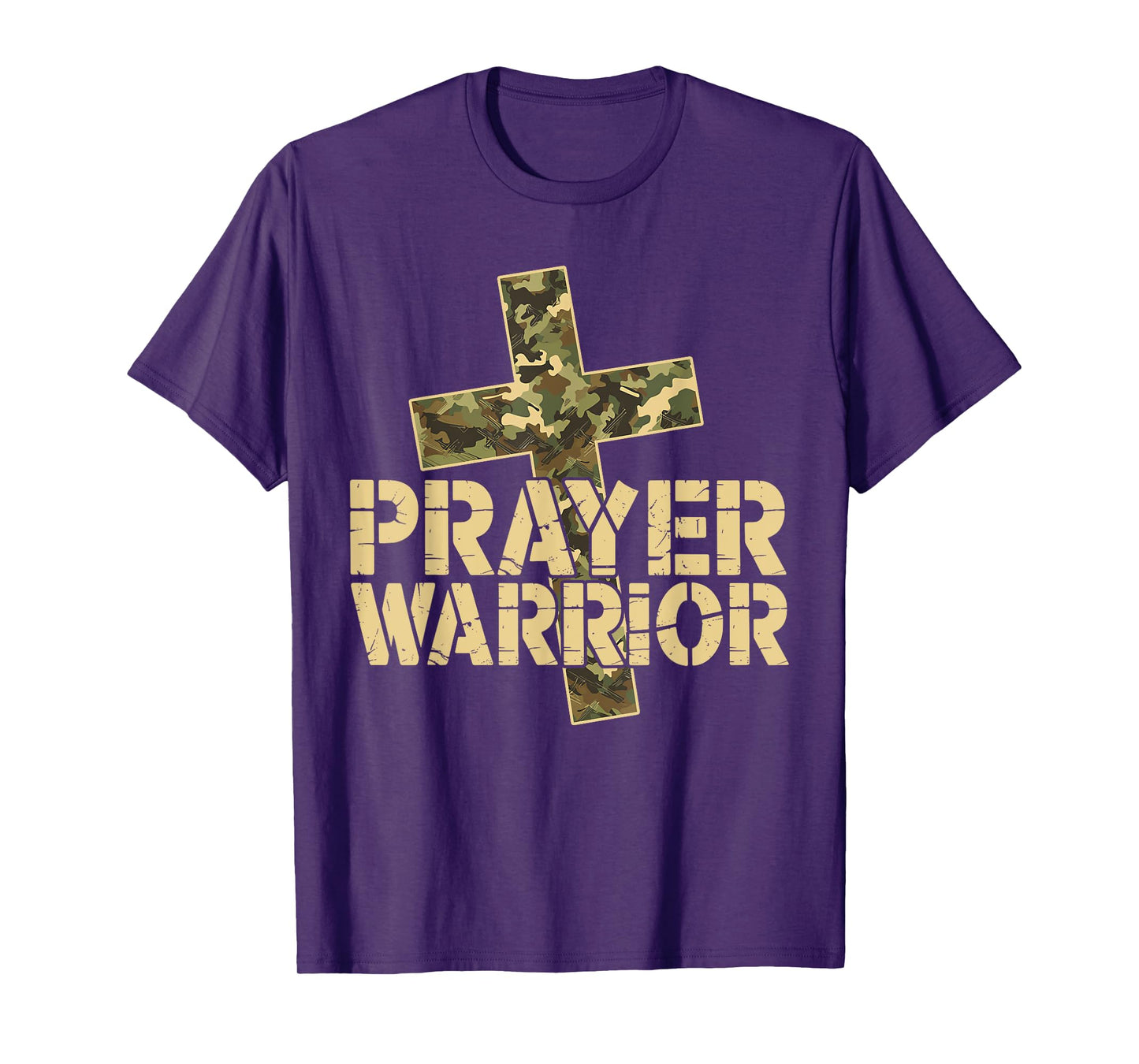 Prayer Warrior Faith God Cross Camo Jesus Christian Women T-Shirt