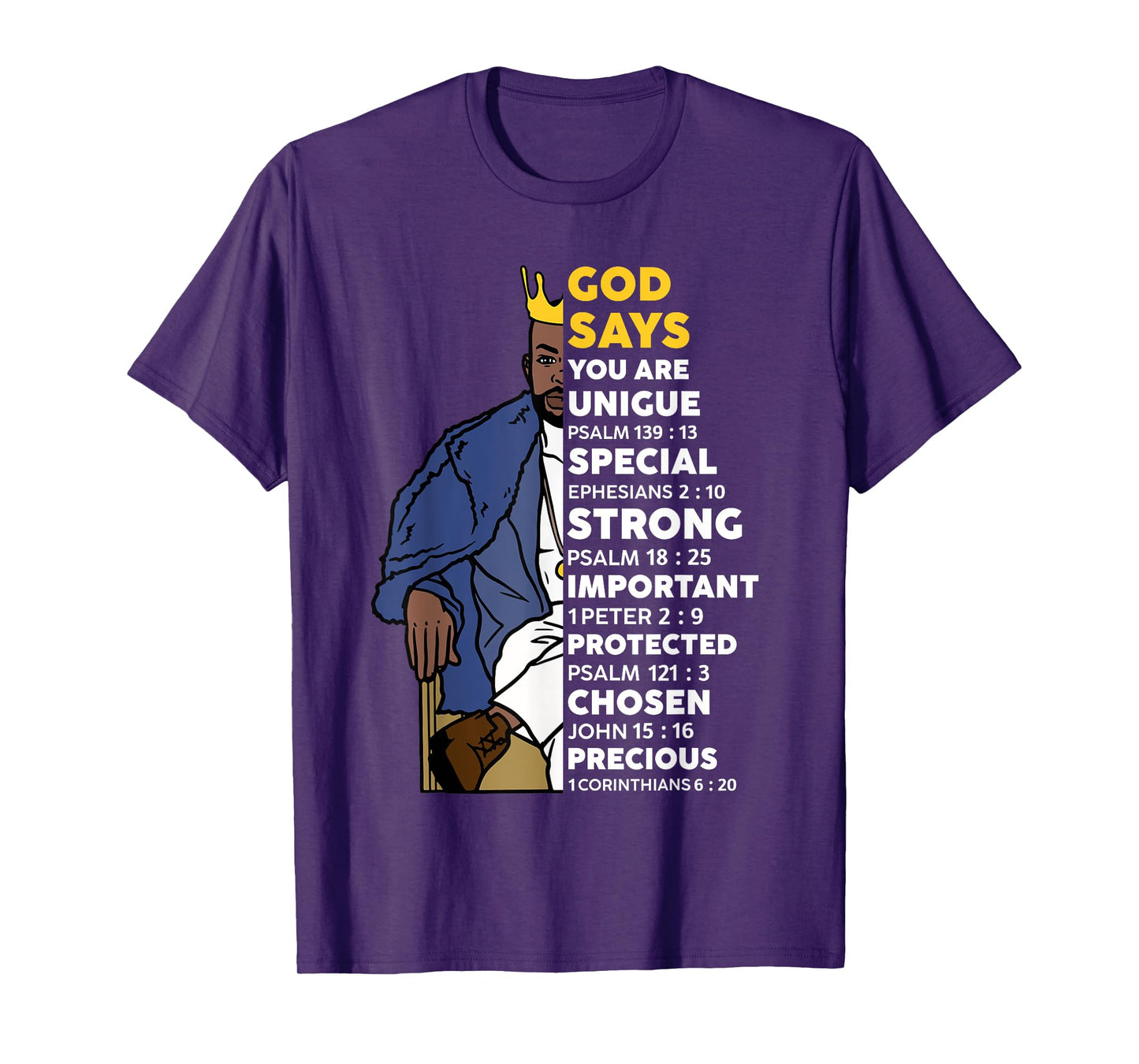 Black History God Says You Are African Christian Men Boys T-Shirt