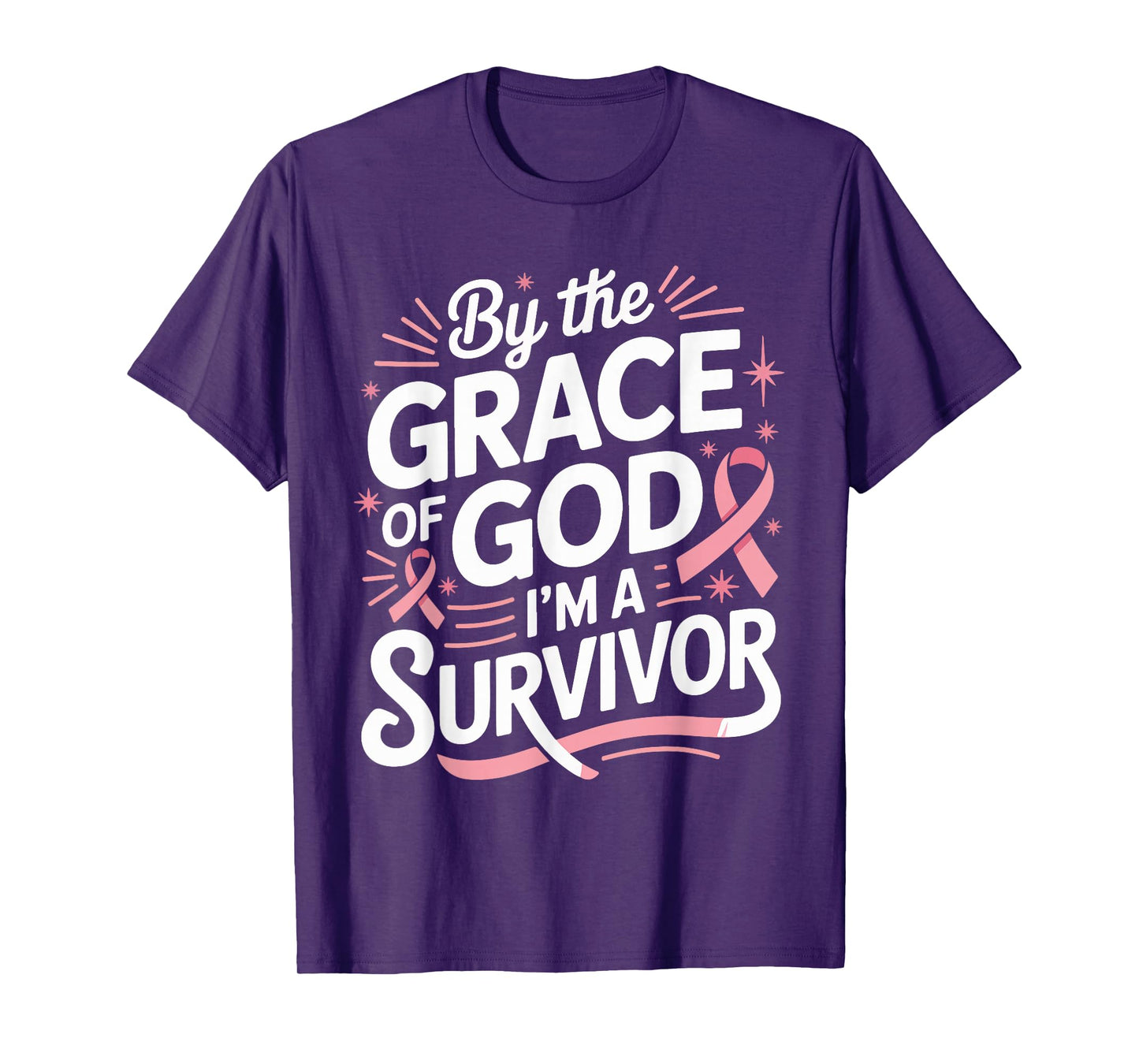 by The Grace of God I'm A Survivor Faith T-Shirt