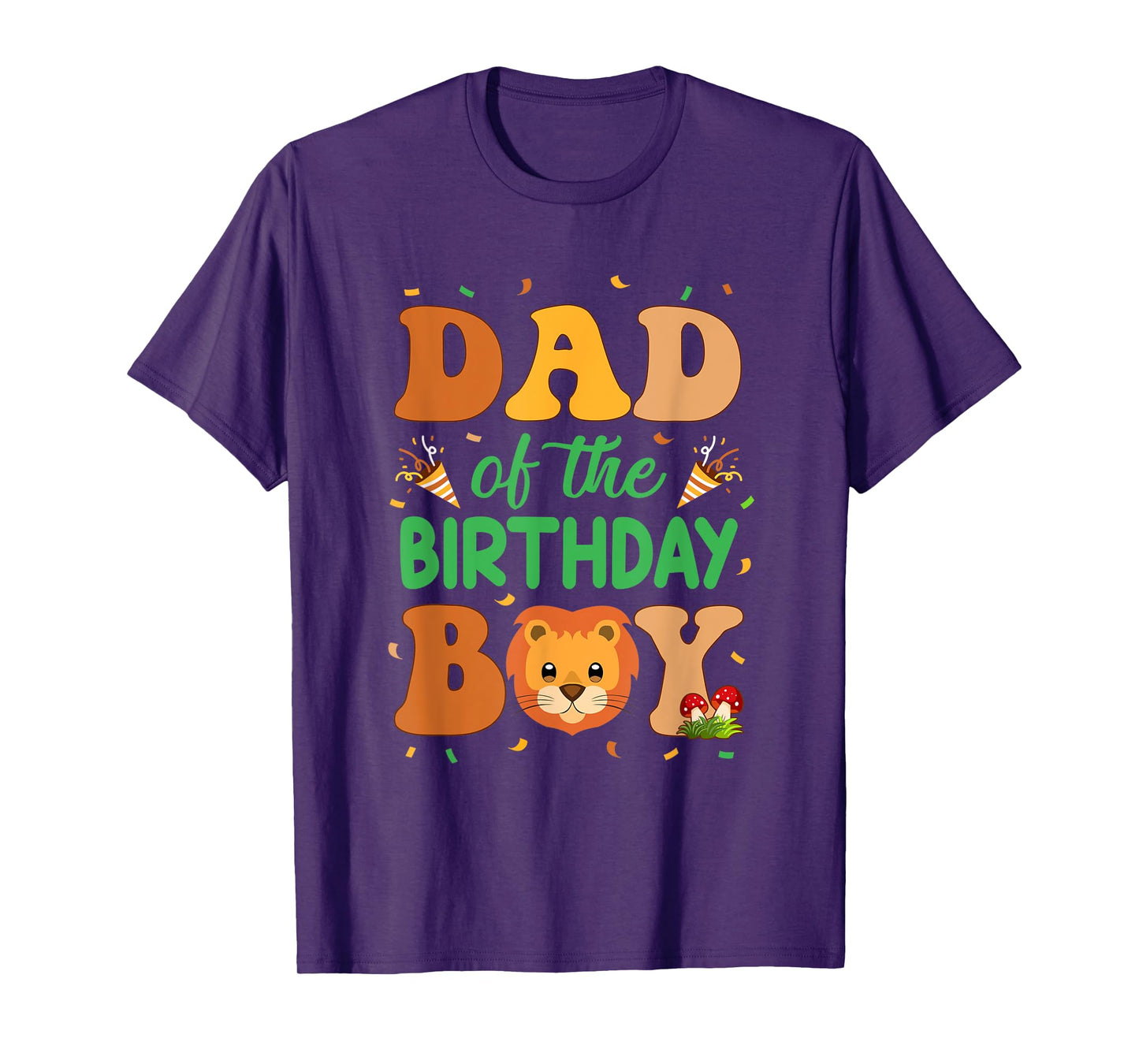 Dad Of The Birthday Boy Lion Family Party Decorations T-Shirt