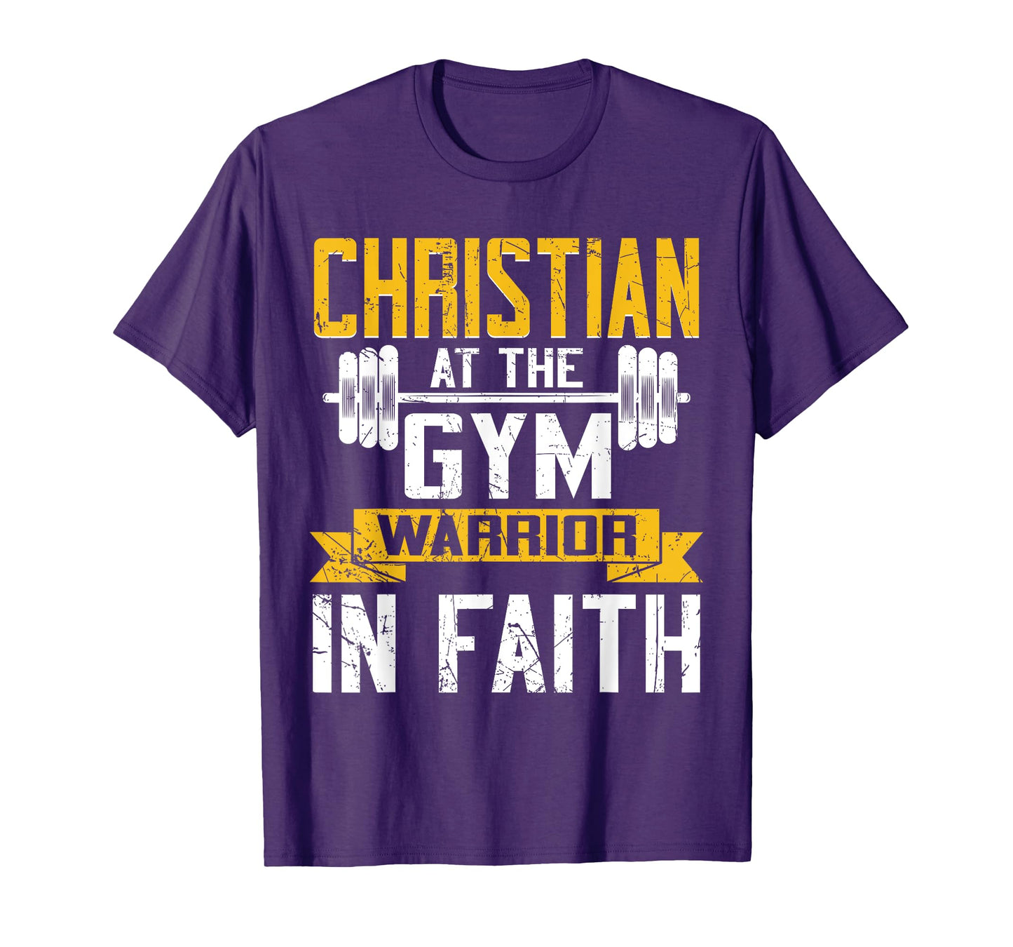 Gym Christian Tee For Men Women Jesus Christian At The Gym Workout Weightlifting Fitness T-Shirt