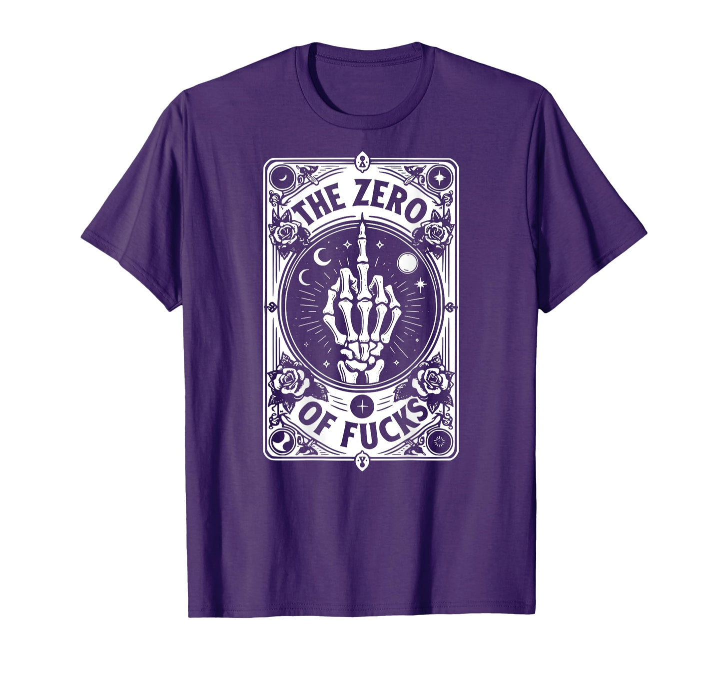 The Zero Of Fucks, Tarot Card, Sublimation - On Back T-Shirt