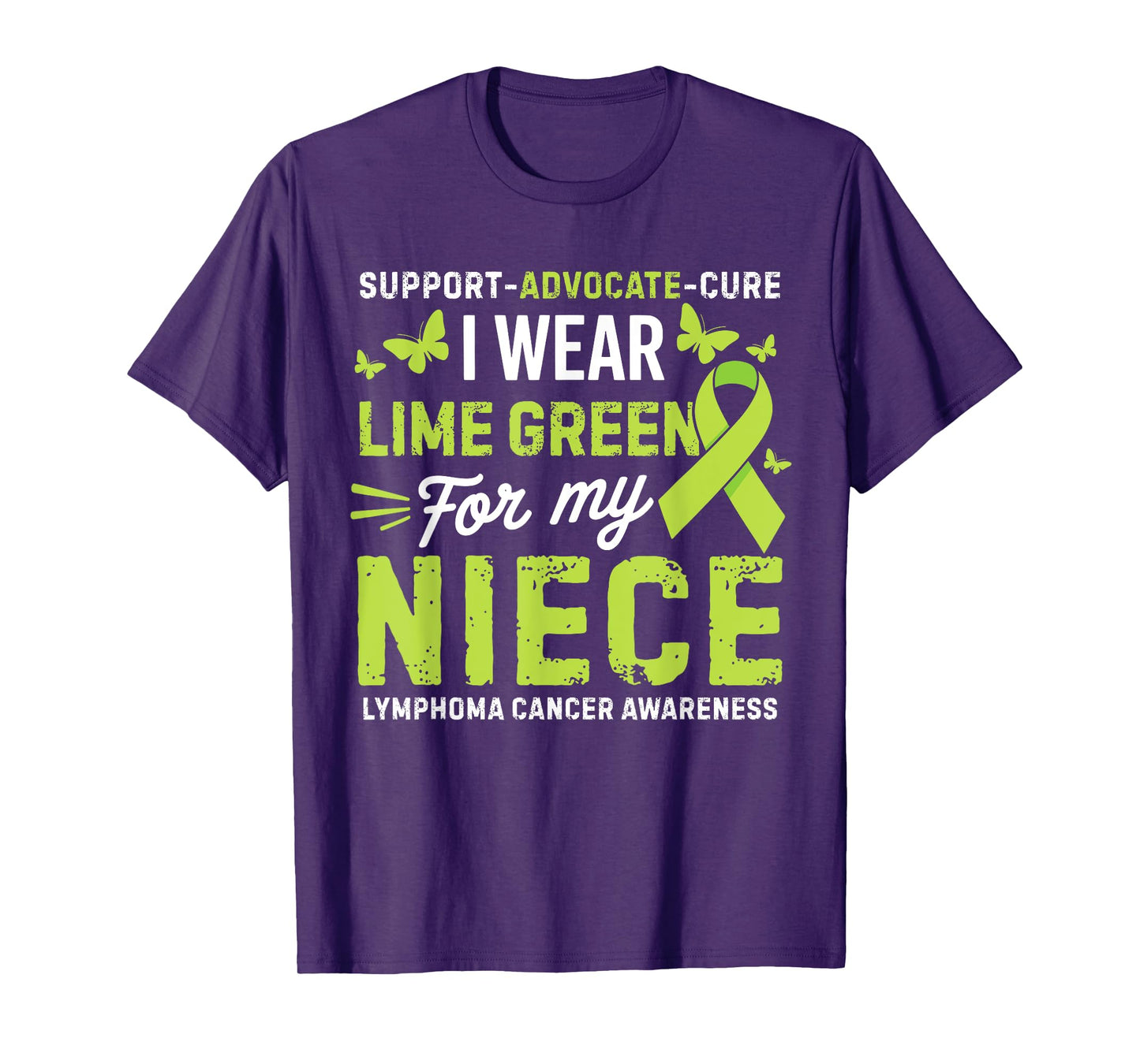 I Wear Lime Green for Niece Lymphoma Cancer Awareness T-Shirt
