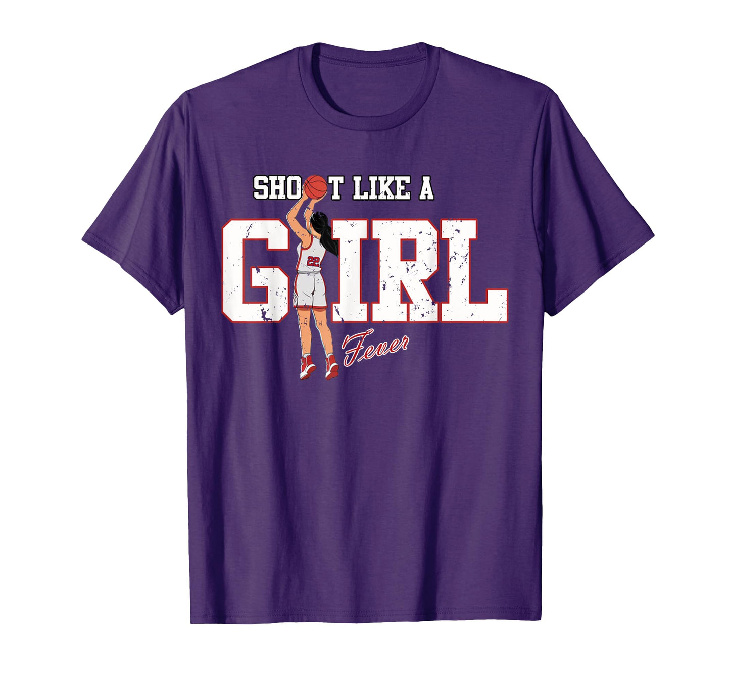 Retro Sport Quote Shoot Like A Girl Basketball Funny Player T-Shirt