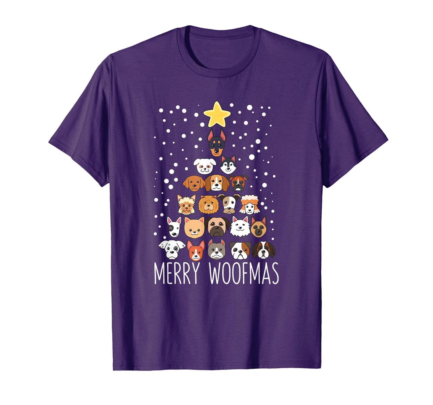 Woof Christmas Tree Dog Lovers Puppies Dogs Merry Woofmas T-Shirt for Men Women Kids