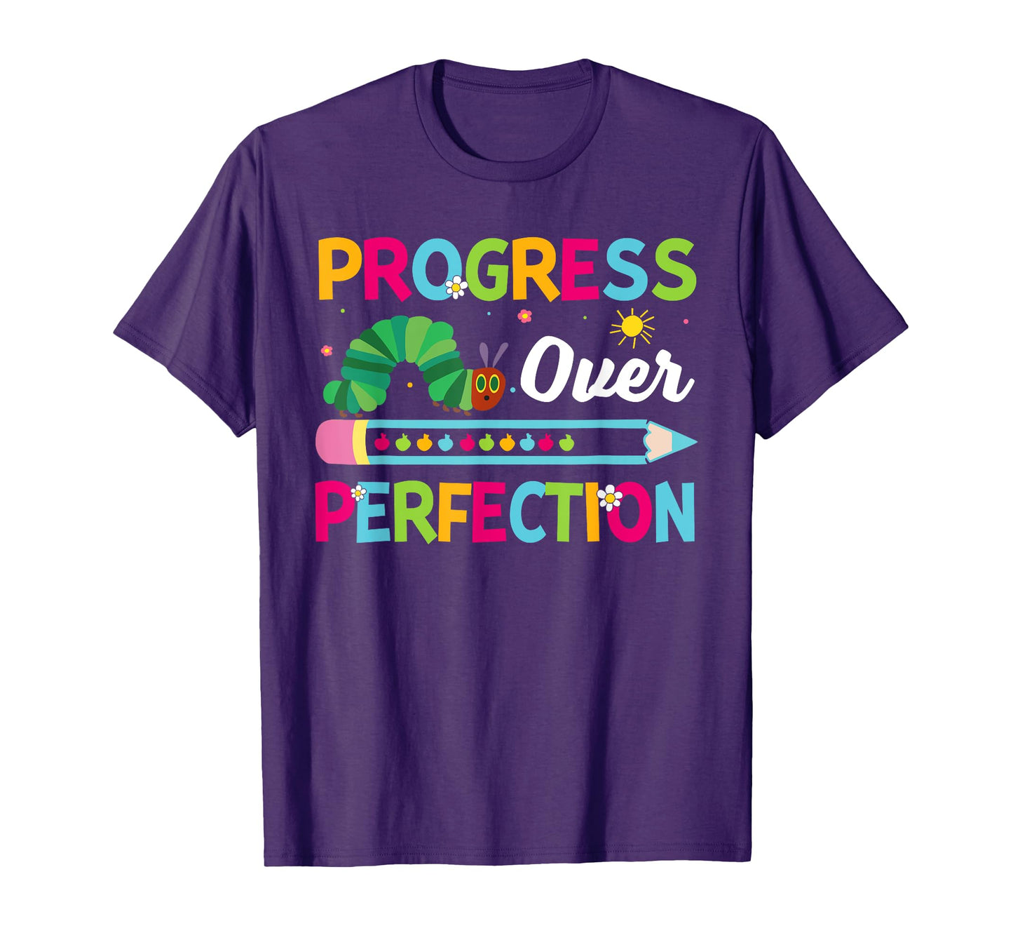 Motivational Progress Over Perfection Back To School Teacher T-Shirt