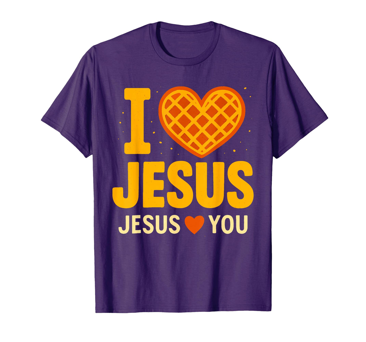 I Love Jesus Waffle Heart Faith Cute T-Shirt