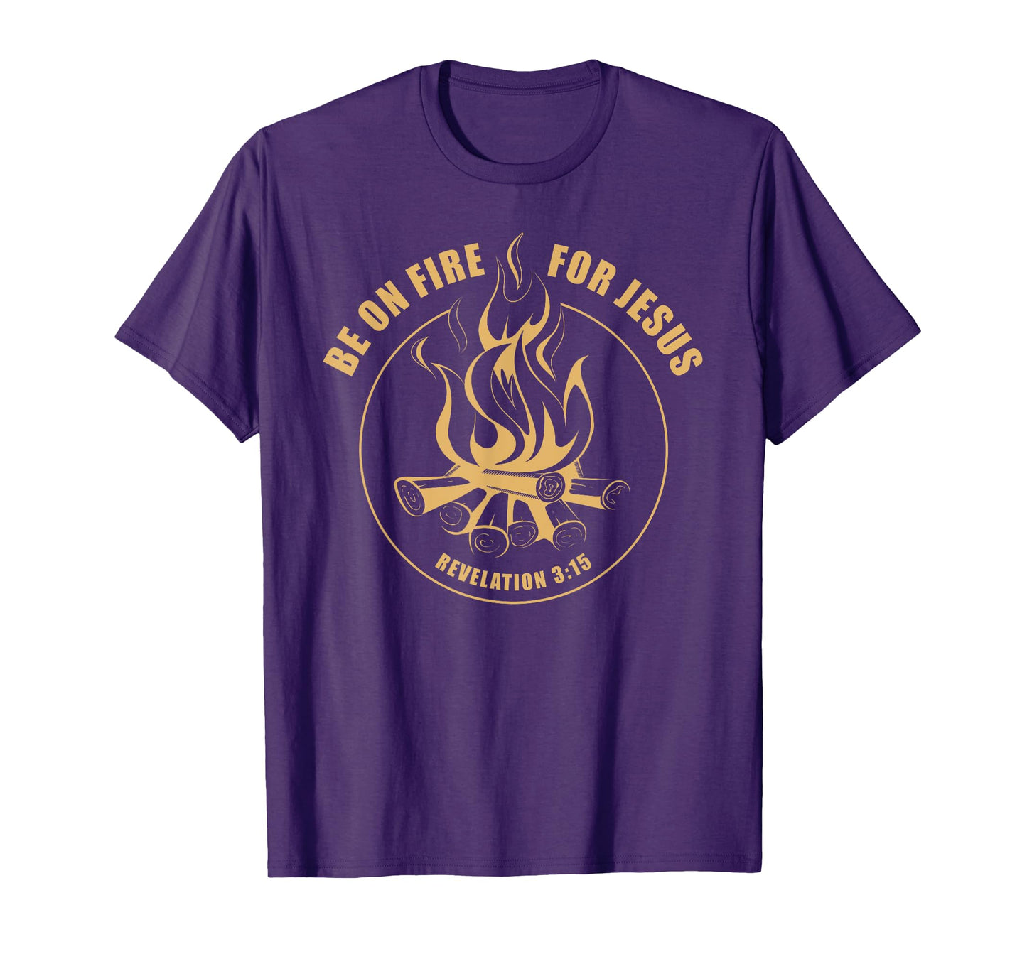 Revival - Be on Fire for Jesus Christian Faith Camping T-Shirt