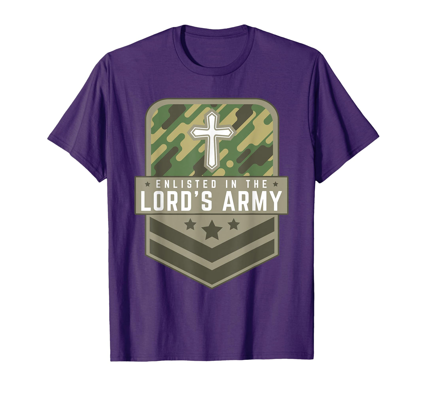 Enlisted in the Lord's Army Faith Religious T-Shirt Cross T-Shirt