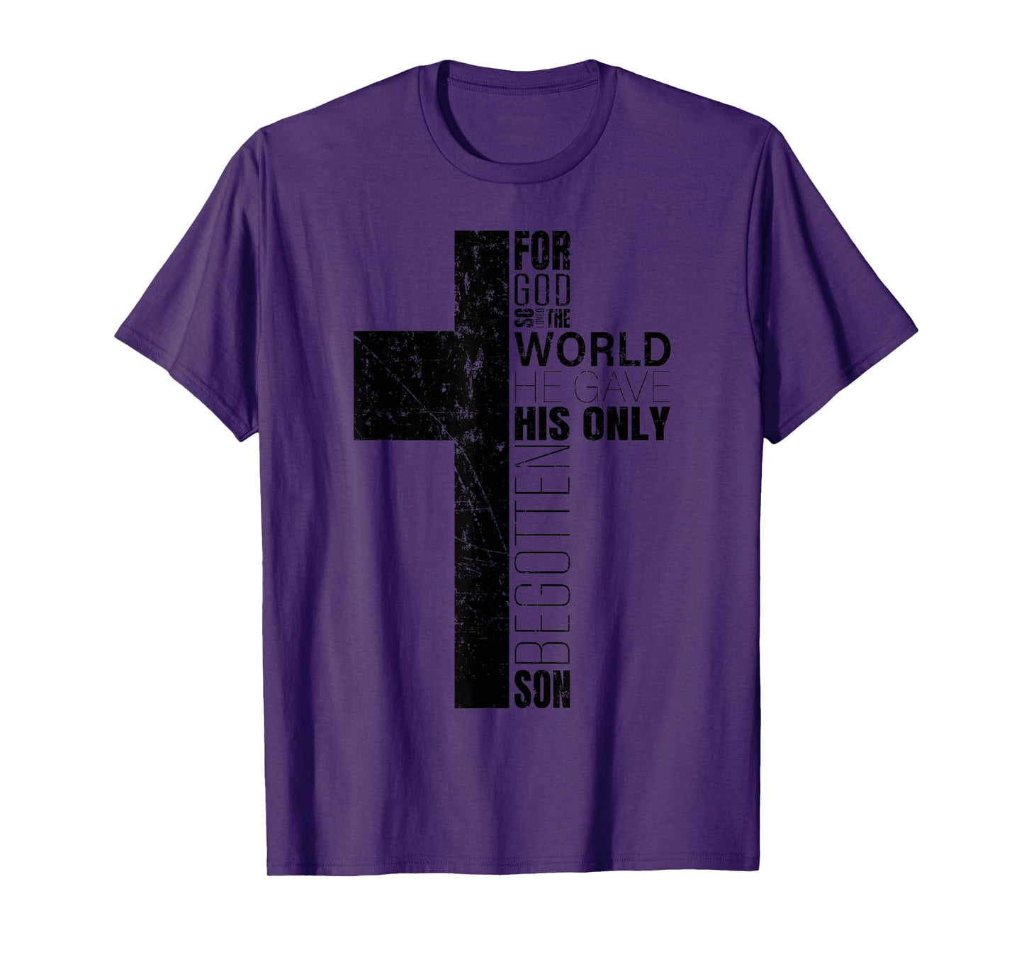 John 3:16 Christian Cross Bible Verse Religious Scripture T-Shirt