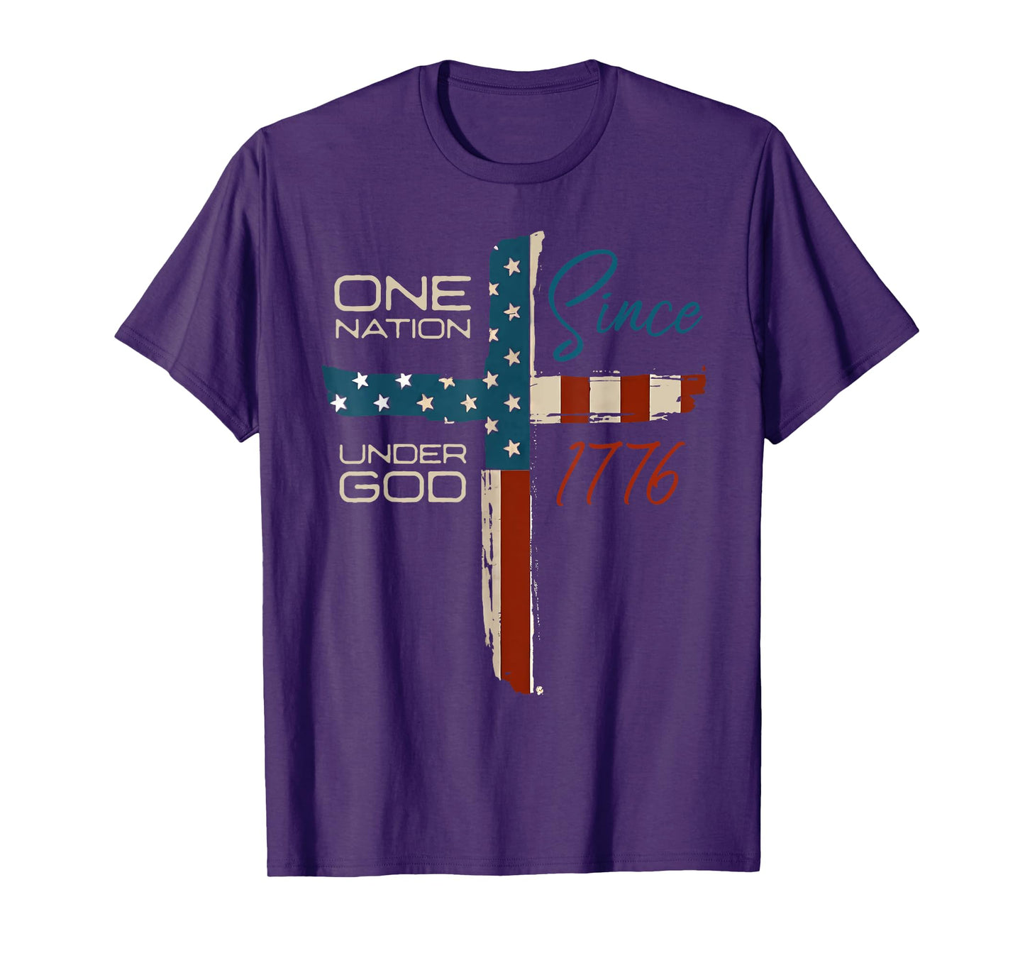 One Nation Under God Flag 4th Of July Patriotic Christian T-Shirt