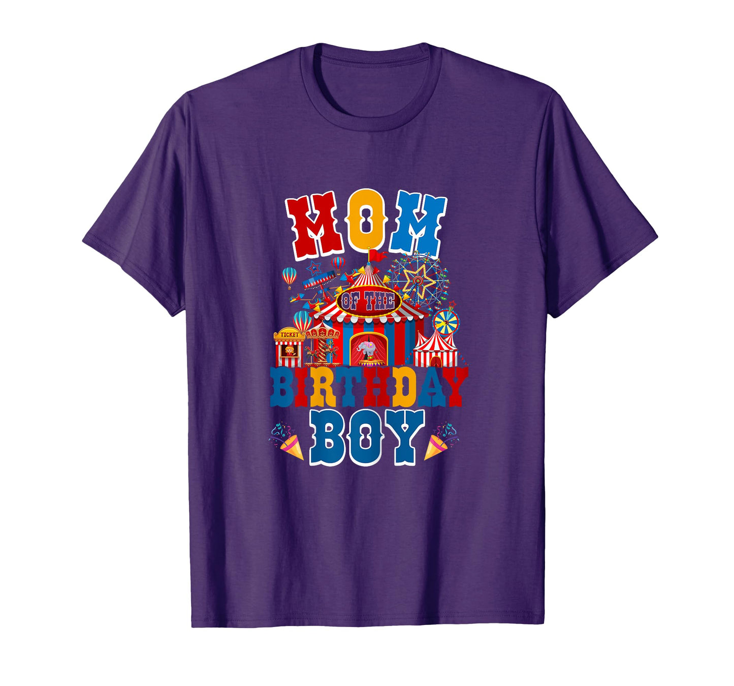 Mom Of The Birthday For Boy Circus Carnival Theme Party T-Shirt